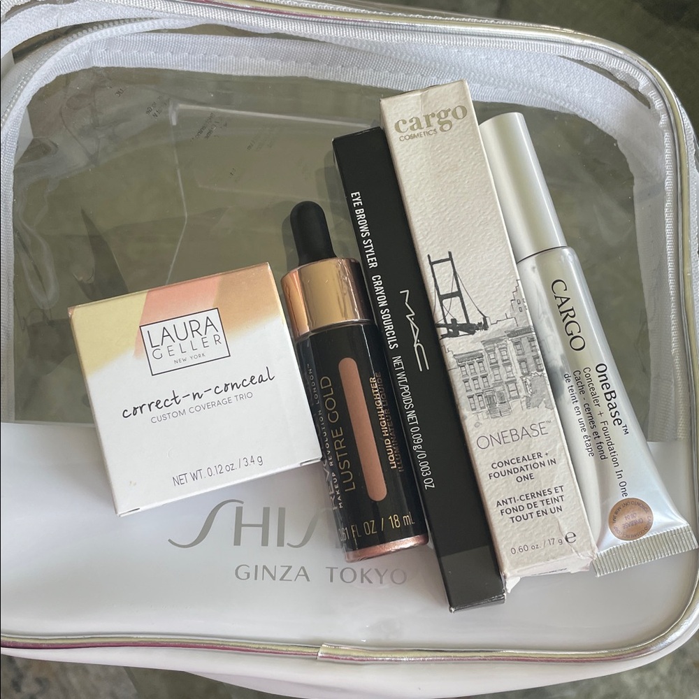 Bundle Laura Geller Correct-n-Conceal Palette/ Mac eyebrow super and highlighter